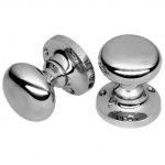 Victorian Polished Chrome Half Sprung Mortice Knob Set (BC92B)